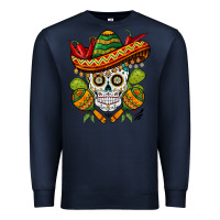Navy sombrero skull Premium Sweatshirt - BarkalooDesign
