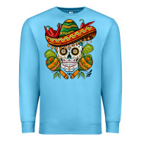 Ocean Blue sombrero skull Premium Sweatshirt - BarkalooDesign