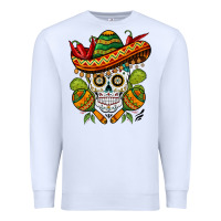 White sombrero skull Premium Sweatshirt - BarkalooDesign