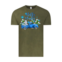 Vintage Olive hello winter with sniwman and  truck Vintage Tee - AdoDesignShop