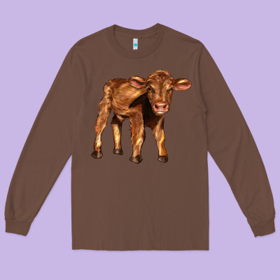 Red Angus Calf Long Sleeve Tee Designed By Lillyallendesigns