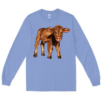 Colony Blue red angus calf Long Sleeve Tee - LillyAllenDesigns