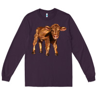 Plum red angus calf Long Sleeve Tee - LillyAllenDesigns