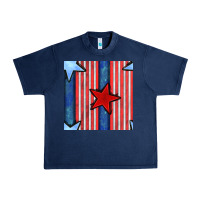 Navy 4th of july stars and stripes seamless pattern Urban Heavy Tee - BundleAndBundleShop