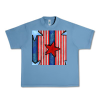 Pebble Blue 4th of july stars and stripes seamless pattern Urban Heavy Tee - BundleAndBundleShop
