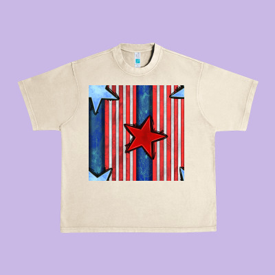 4th Of July Stars And Stripes Seamless Pattern Urban Heavy Tee Designed By Bundleandbundleshop