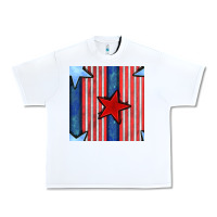White 4th of july stars and stripes seamless pattern Urban Heavy Tee - BundleAndBundleShop