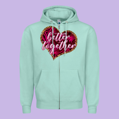 Better Together Zipper Hoodie Designed By Nancycooperartshop