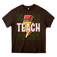 Chocolate Brown teach Heavy Core Tee - texasbilliewilder