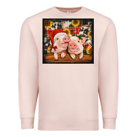 Pale Pink Christmas pigs tumbler Premium Sweatshirt - Jasminsmagicworld