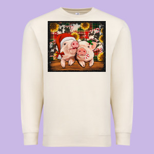 Christmas Pigs Tumbler Premium Sweatshirt Designed By Jasminsmagicworld