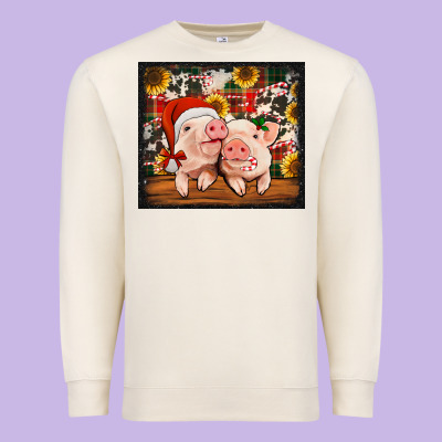 Christmas Pigs Tumbler Premium Sweatshirt Designed By Jasminsmagicworld