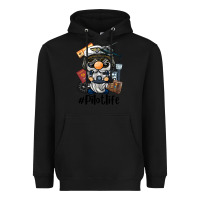 Black pilot life gnome Heavyweight Hoodie - BarkalooDesign