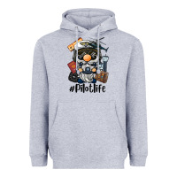 Heather Grey pilot life gnome Heavyweight Hoodie - BarkalooDesign