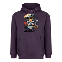 Plum pilot life gnome Heavyweight Hoodie - BarkalooDesign