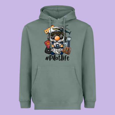 Pilot Life Gnome Heavyweight Hoodie Designed By Barkaloodesign