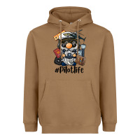 Toasted Coconut pilot life gnome Heavyweight Hoodie - BarkalooDesign