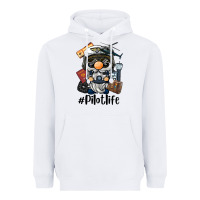 White pilot life gnome Heavyweight Hoodie - BarkalooDesign