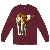 Burgundy simmental calf Long Sleeve Tee - LillyAllenDesigns