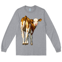 Heather Grey simmental calf Long Sleeve Tee - LillyAllenDesigns