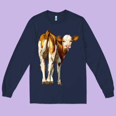 Simmental Calf Long Sleeve Tee Designed By Lillyallendesigns