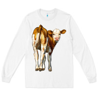 White simmental calf Long Sleeve Tee - LillyAllenDesigns