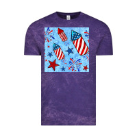 Cloud Purple 4th of july firecracker and star seamless  pattern Vintage Tee - BundleAndBundleShop