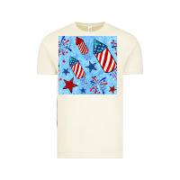4th Of July Firecracker And Star Seamless  Pattern Vintage Tee | Teevron
