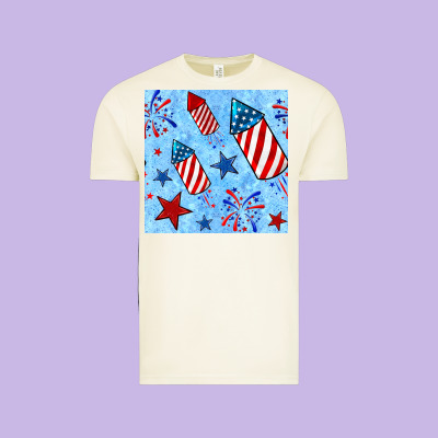 4th Of July Firecracker And Star Seamless  Pattern Vintage Tee Designed By Bundleandbundleshop
