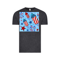 Vintage Black 4th of july firecracker and star seamless  pattern Vintage Tee - BundleAndBundleShop