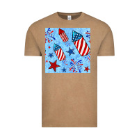 Vintage Coffee 4th of july firecracker and star seamless  pattern Vintage Tee - BundleAndBundleShop