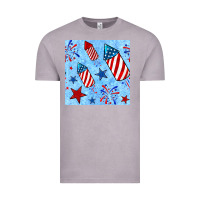 Vintage Zinc 4th of july firecracker and star seamless  pattern Vintage Tee - BundleAndBundleShop