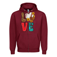 Burgundy western love baseball Zipper Hoodie - NancyCooperArtShop