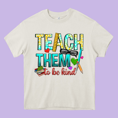 Teach Them To Be Kind Heavy Core Tee Designed By Texasbilliewilder