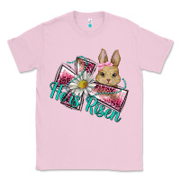 Bubblegum Pink he is risen cross rabbit Classic Tee - BarkalooDesign