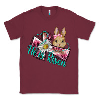 Burgundy he is risen cross rabbit Classic Tee - BarkalooDesign