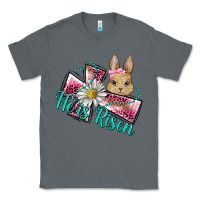 Charcoal Heather he is risen cross rabbit Classic Tee - BarkalooDesign