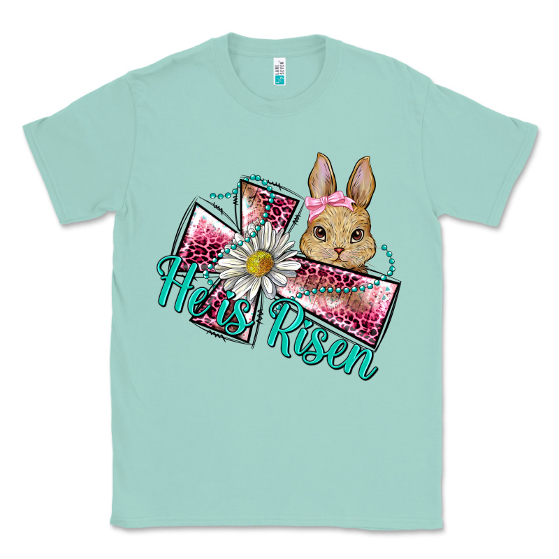 He Is Risen Cross Rabbit Classic Tee by BarkalooDesign | Teevron