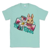 Seafoam he is risen cross rabbit Classic Tee - BarkalooDesign