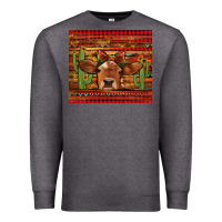 Charcoal Heather western christmas cow tumbler Premium Sweatshirt - Jasminsmagicworld