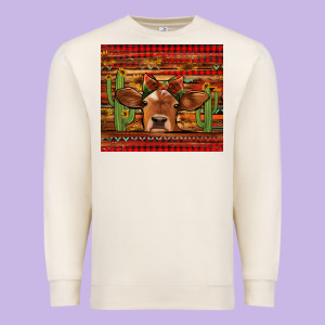 Western Christmas Cow Tumbler Premium Sweatshirt Designed By Jasminsmagicworld
