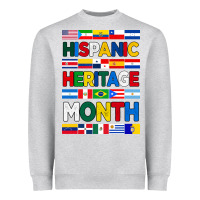 Heather Grey hispanic haritage month flags Heavyweight Sweatshirt - BundleAndBundleShop