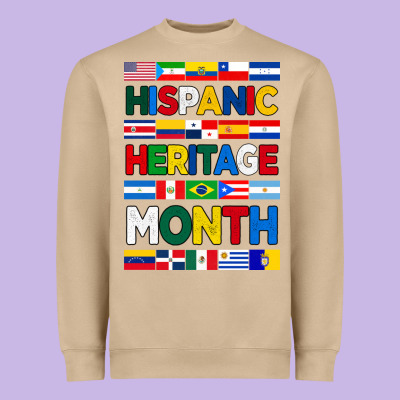 Hispanic Haritage Month Flags Heavyweight Sweatshirt Designed By Bundleandbundleshop