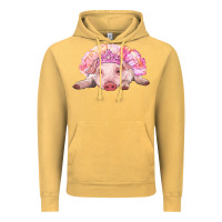 Vintage Mustard balerina baby pig with tutu Vintage Hoodie - RanaPortraitStore