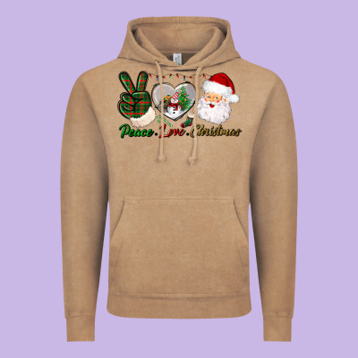 Peace Love Christmas Vintage Hoodie Designed By Bundleandbundleshop
