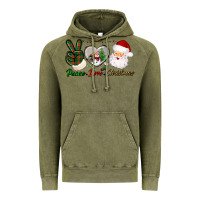 Vintage Olive peace love christmas Vintage Hoodie - BundleAndBundleShop