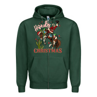 Howdy Christmas Cowboy Santa Zipper Hoodie | Teevron