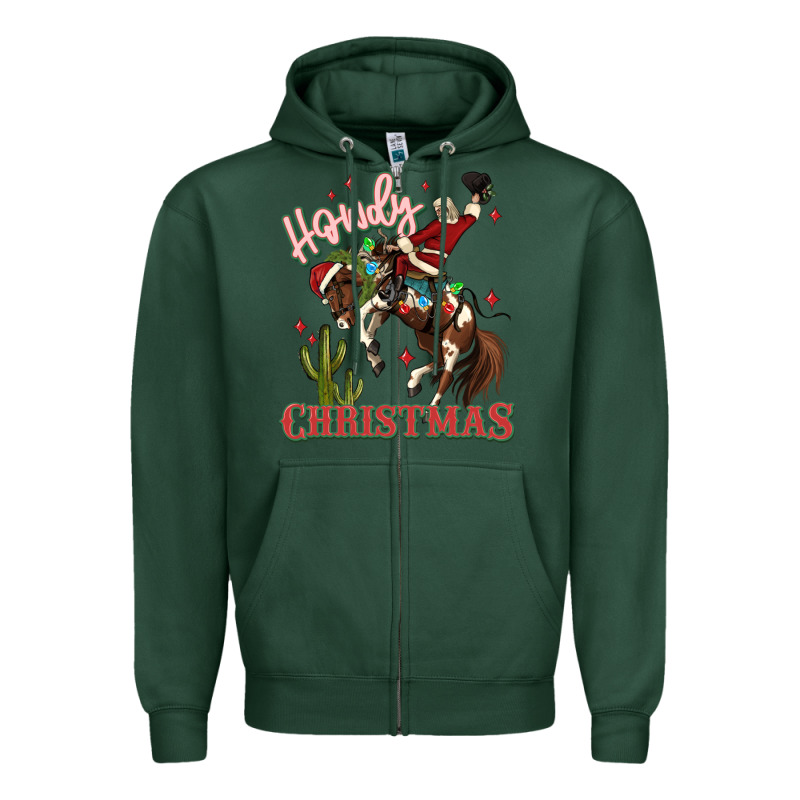Howdy Christmas Cowboy Santa Zipper Hoodie by MaliasSmallBusiness | Teevron
