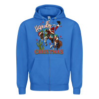 True Royal howdy christmas cowboy santa Zipper Hoodie - MaliasSmallBusiness