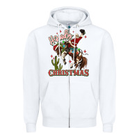 White howdy christmas cowboy santa Zipper Hoodie - MaliasSmallBusiness